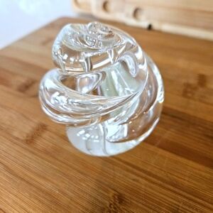 JIM KARG Swirled Art Glass Paperweight Signed Jim Karg - 3.25” Tall Clear Mint